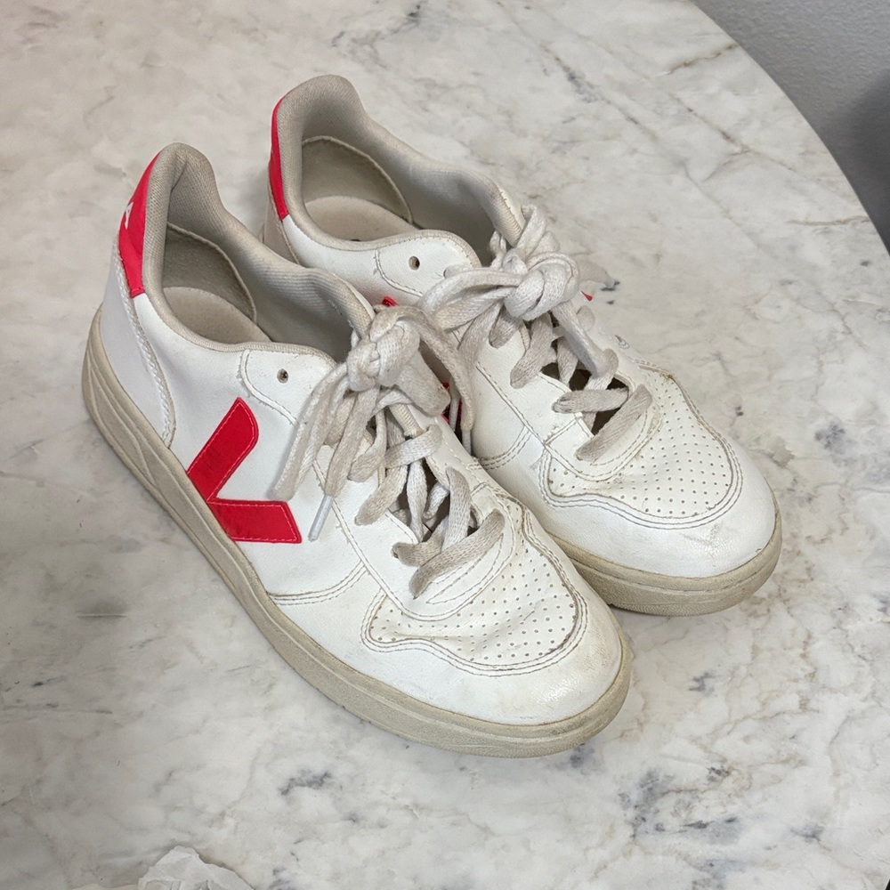 Veja White and Red Women's Sneakers